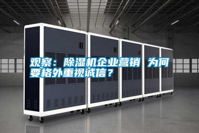 觀察:除濕機企業(yè)營銷 為何要格外重視誠信?