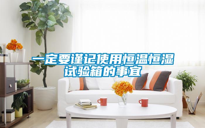 一定要謹(jǐn)記使用恒溫恒濕試驗箱的事宜
