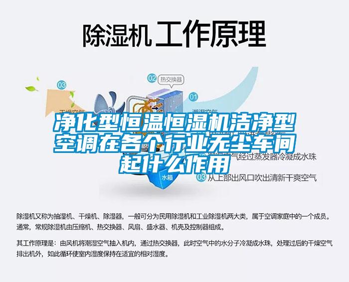 凈化型恒溫恒濕機潔凈型空調在各個行業無塵車間起什么作用