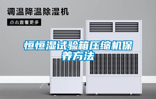 恒恒濕試驗箱壓縮機保養方法