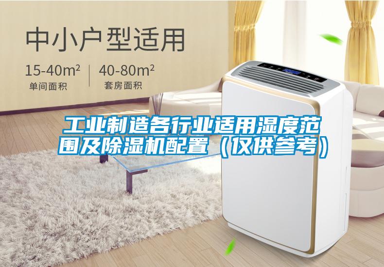 工業(yè)制造各行業(yè)適用濕度范圍及除濕機配置(僅供參考)