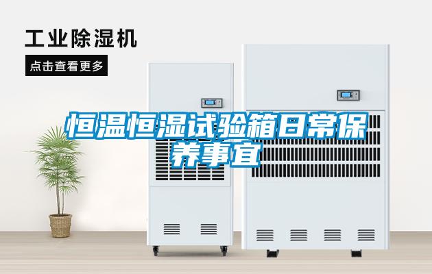 恒溫恒濕試驗箱日常保養事宜