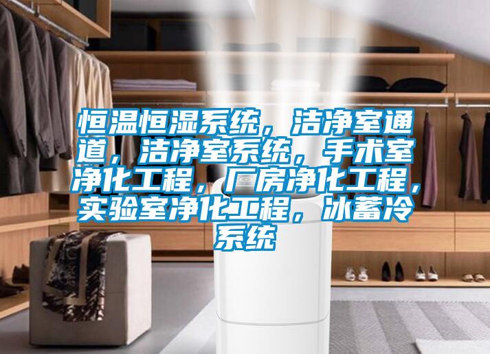 恒溫恒濕系統(tǒng)，潔凈室通道，潔凈室系統(tǒng)，手術(shù)室凈化工程，廠房?jī)艋こ蹋瑢?shí)驗(yàn)室凈化工程，冰蓄冷系統(tǒng)