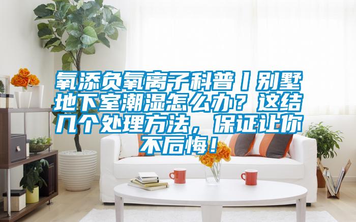 氧添負(fù)氧離子科普丨別墅地下室潮濕怎么辦？這結(jié)幾個(gè)處理方法，保證讓你不后悔！