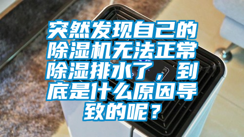 突然發現自己的除濕機無法正常除濕排水了，到底是什么原因導致的呢？